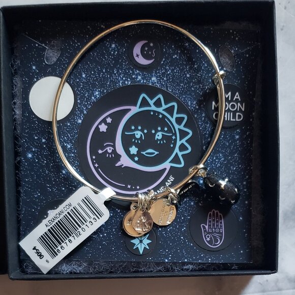 New ALEX AND ANI "I’m A Moon Child” Celestial Charm Bracelet Starburst - Picture 5 of 9